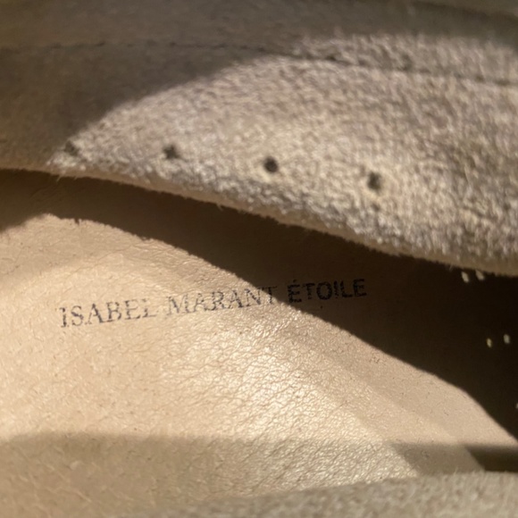 ISABEL MARANT BEIGE SUEDE PLATFORM SNEAKERS - Picture 2 of 6